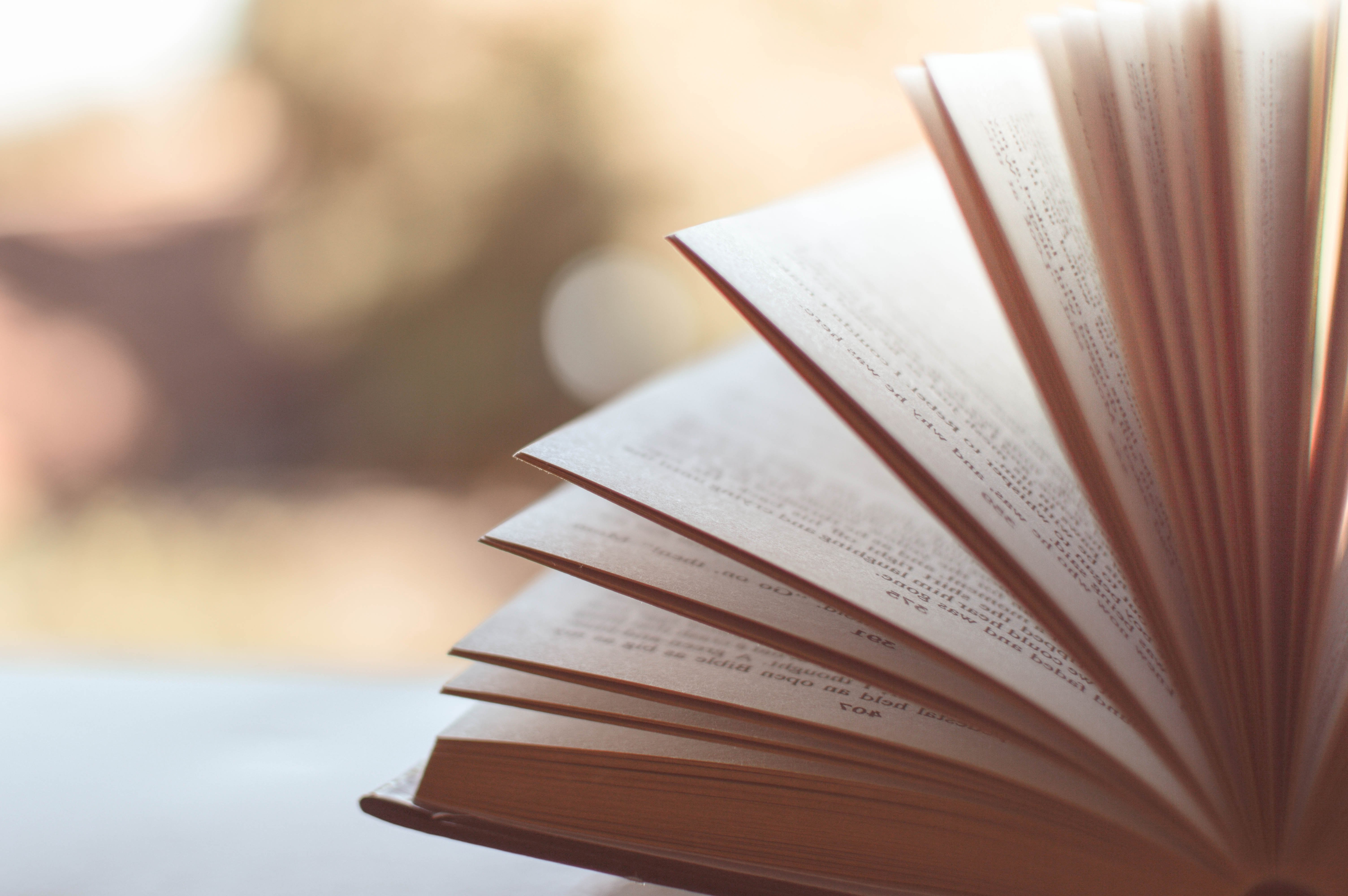 a semi blurry image of an open book 